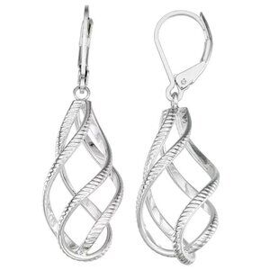 NAPIER Mod/Contemporary Silver Twisted Textured Spiral Earrings**NEW!